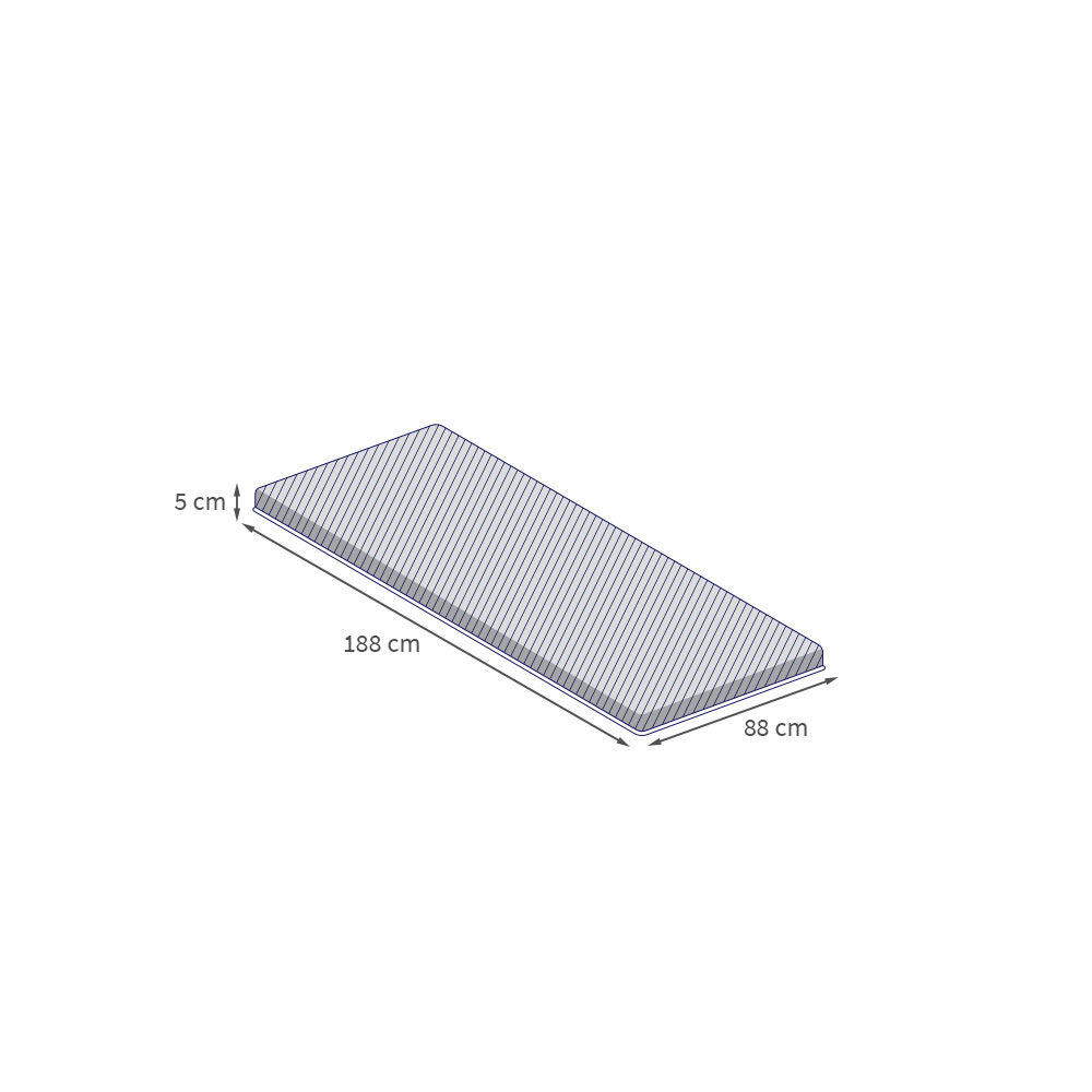 Pillow Top Solteiro Guldi Dream Espuma D50 Viscoelástica com Alça (5x88x188) Branco e Cinza