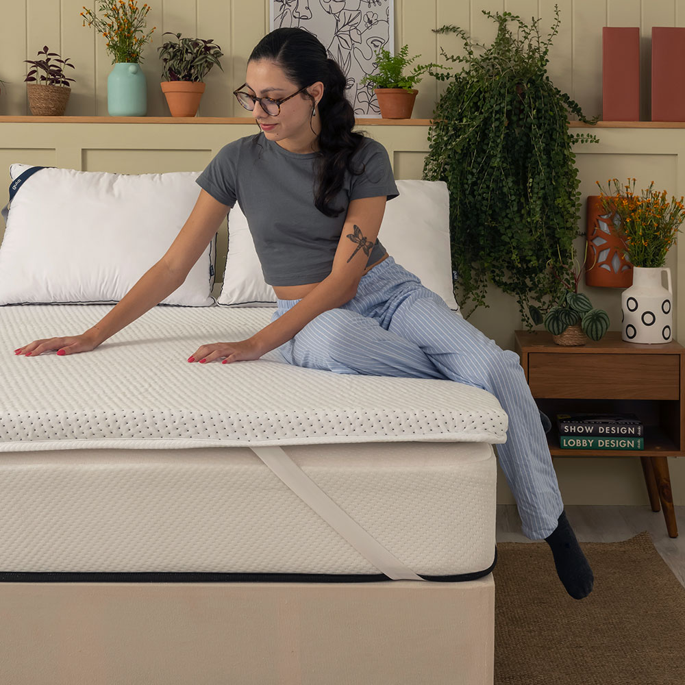 Pillow Top Solteiro Guldi Original Espuma D30 com Alça (5x88x188) Branco