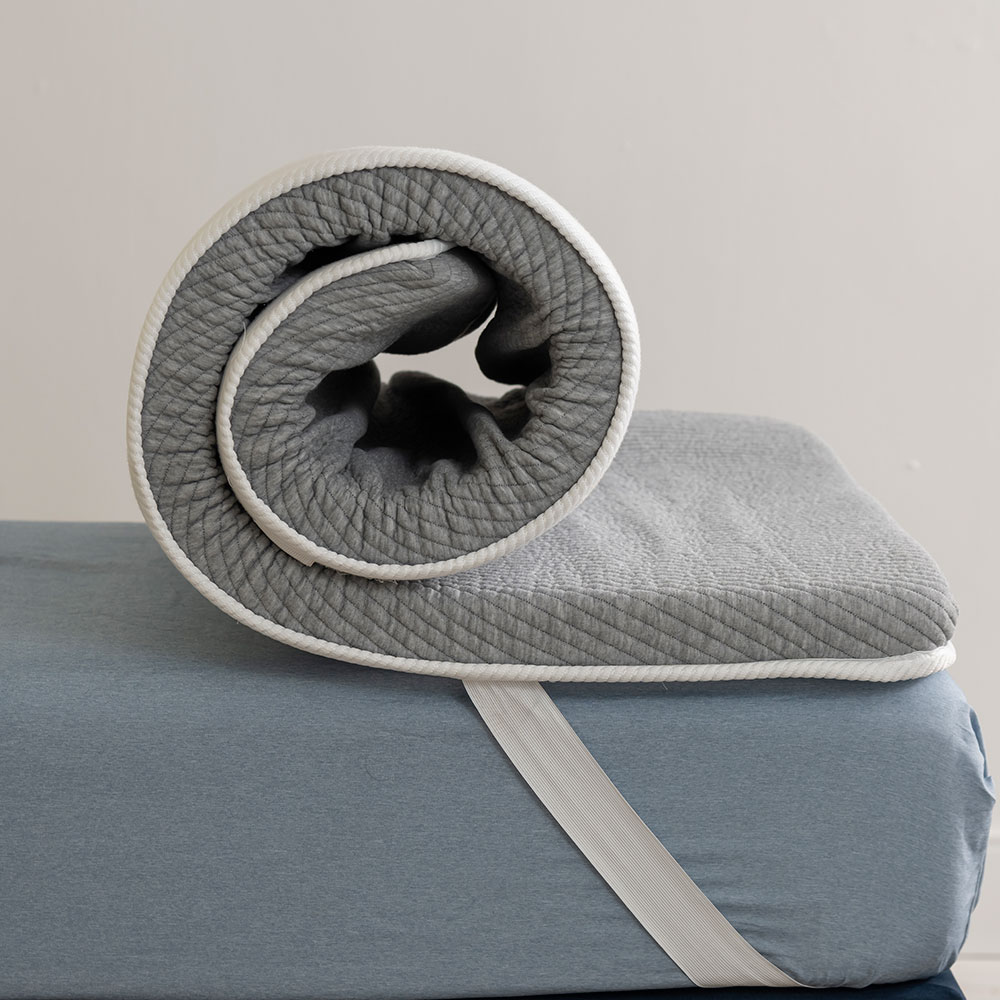 Pillow Top Solteiro King Guldi Dream com Espuma D50 Viscoelástica com Alça (5x96x203) Branco e Cinza