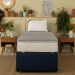 Pillow Top Solteiro King Guldi Dream com Espuma D50 Viscoelástica com Alça (5x96x203) Branco e Cinza
