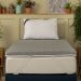 Pillow Top Solteiro King Guldi Dream com Espuma D50 Viscoelástica com Alça (5x96x203) Branco e Cinza