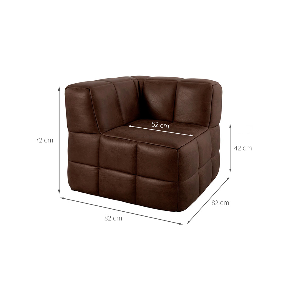 Sofá Guldi Popup com 2 Módulos Canto Corino Café