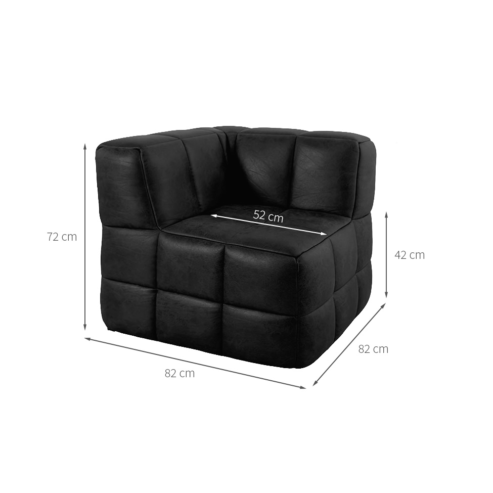 Sofá Guldi Popup com 2 Módulos Canto Corino Preto