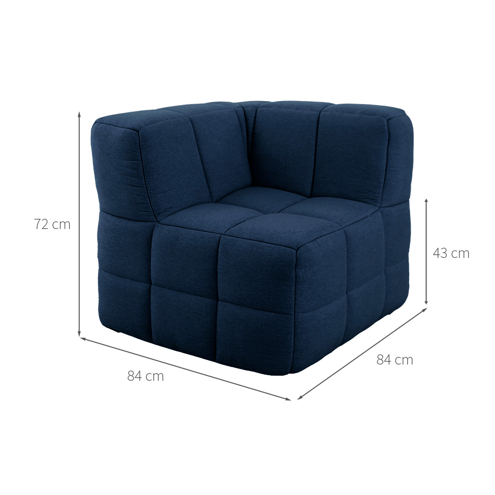 Sofá Guldi Popup com 2 Módulos Canto Linho Azul