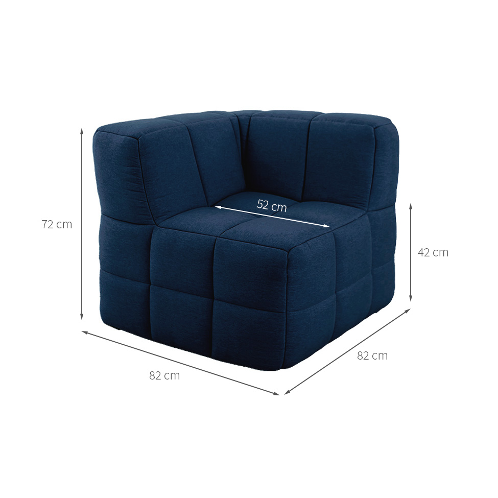 Sofá Guldi Popup com 2 Módulos Canto Linho Azul