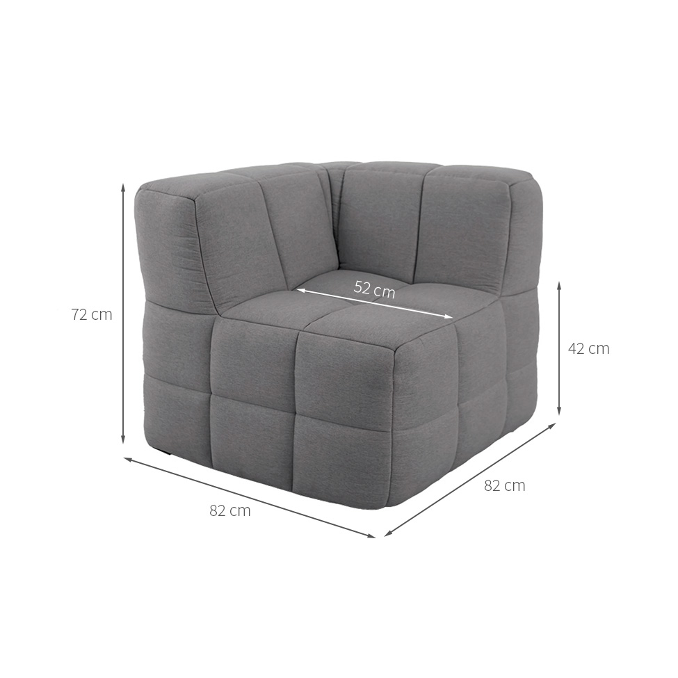 Sofá Guldi Popup com 2 Módulos Canto Linho Cinza