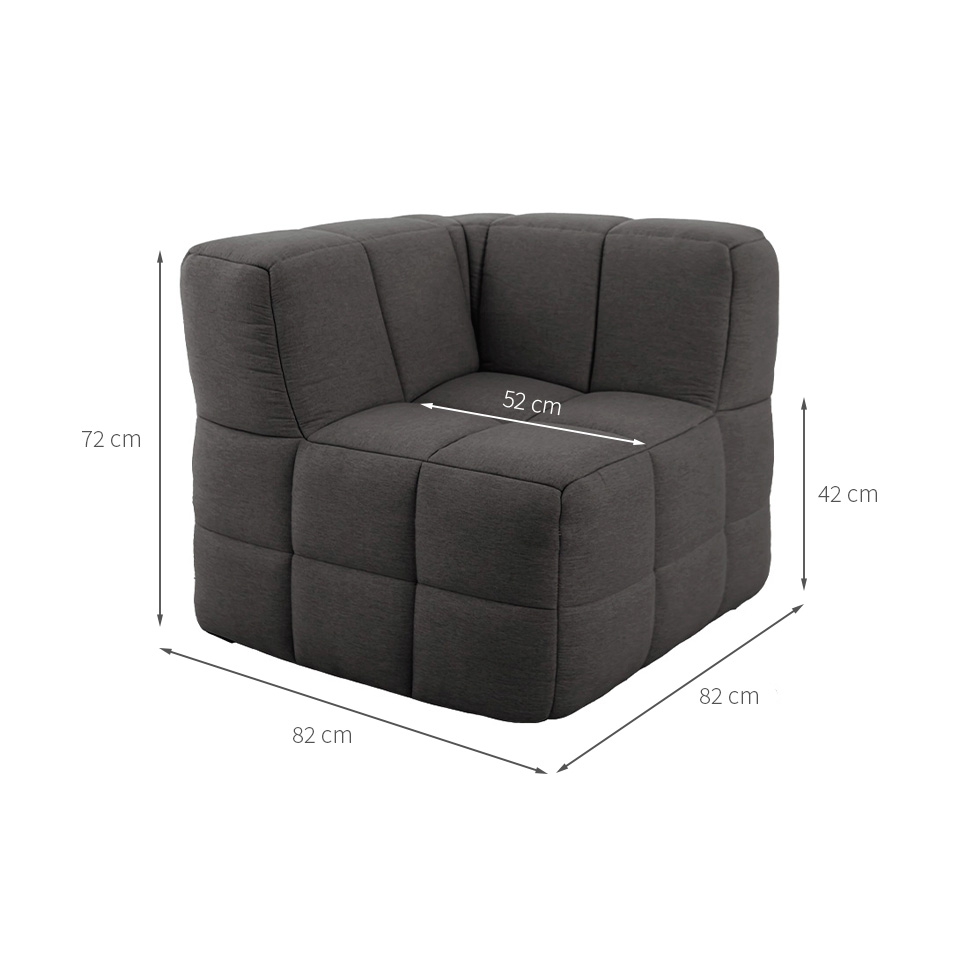 Sofá Guldi Popup com 2 Módulos Canto Linho Grafite