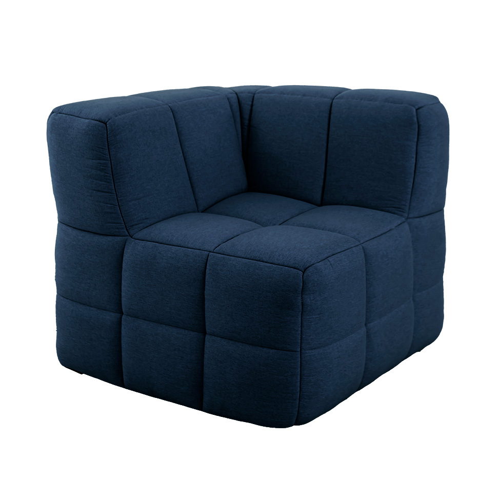 Sofá Guldi Popup com 2 Módulos Canto e 2 Centrais Linho Azul