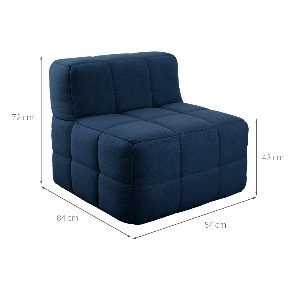 Sofá Guldi Popup com 2 Módulos Centrais Linho Azul