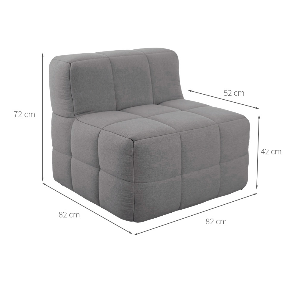 Sofá Guldi Popup com 2 Módulos Centrais Linho Cinza