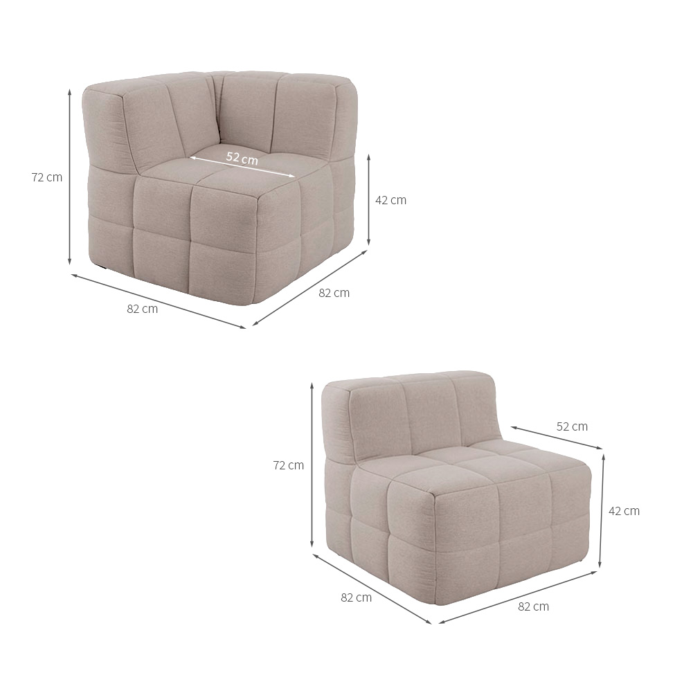 Sofá Guldi Popup com 2 Módulos Centrais e Canto Linho Cru