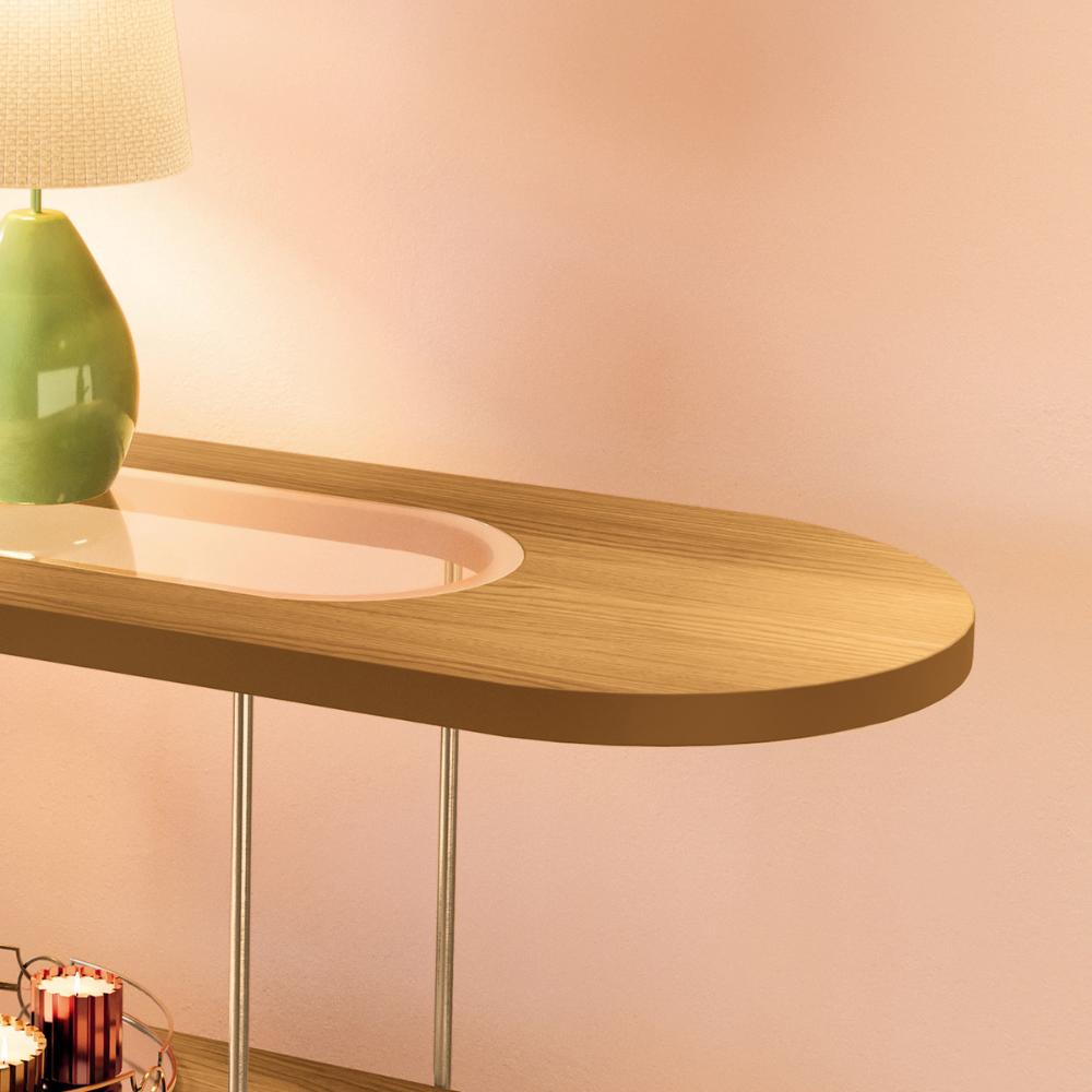 Aparador Buffet Infinity com Pés em Aço e Detalhe em Vidro Cinamomo