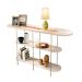 Aparador Buffet Infinity com Pés em Aço e Detalhe em Vidro Off White