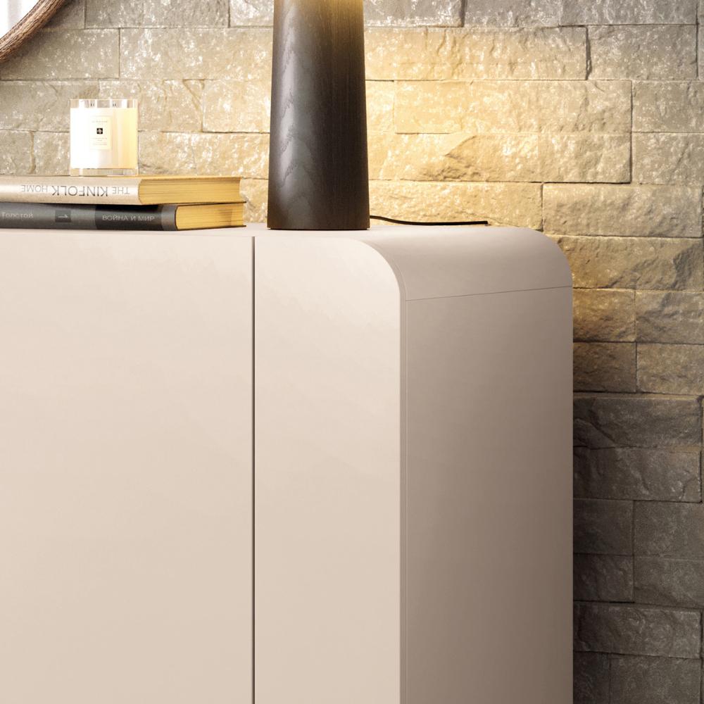 Aparador Buffet Sala Benvenuto Com 2 Portas e Pés em Aço Off White