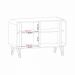 Aparador Buffet Sala Benvenuto Com 2 Portas e Pés em Aço Off White/Champanhe
