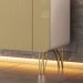 Aparador Buffet Sala Benvenuto Com 2 Portas e Pés em Aço Off White/Champanhe