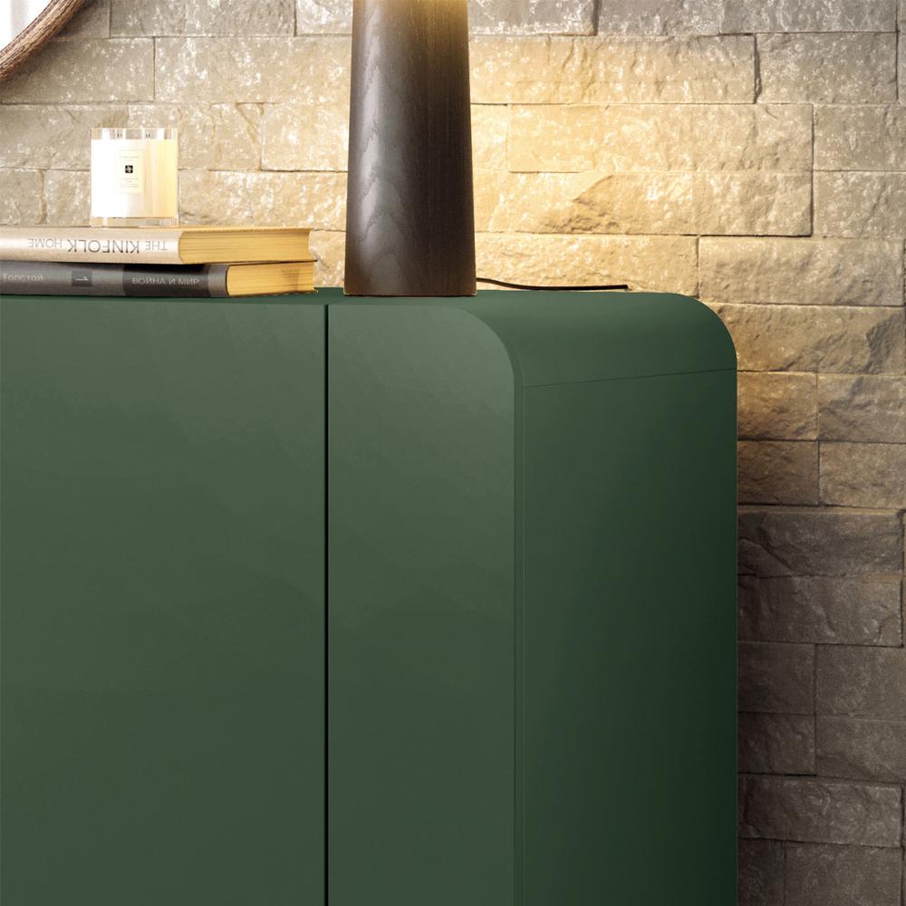 Aparador Buffet Sala Benvenuto Com 2 Portas e Pés em Aço Verde Pistache