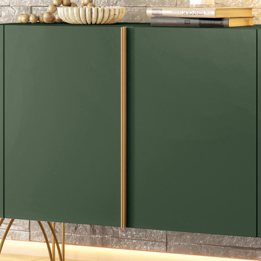 Aparador Buffet Sala Benvenuto Com 2 Portas e Pés em Aço Verde Pistache