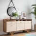Aparador Buffet Sala Sollare Com Pés Madeira Maciça Castanho/Off White