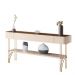 Aparador Buffet Vivant com Pés em Aço Off White/Castanho