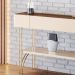 Aparador Buffet Vivant com Pés em Aço Off White/Castanho