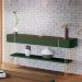 Aparador Buffet Vivant com Pés em Aço Verde Pistache/Castanho