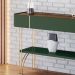 Aparador Buffet Vivant com Pés em Aço Verde Pistache/Castanho