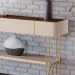 Aparador Decorativo Vivant MDP/MDF Pés de Aço Off White/Castanho G26 - HB Móveis
