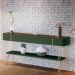 Aparador Decorativo Vivant com Pés em Aço MDP/MDF Verde Pistache/Castanho G26 - Hb Móveis