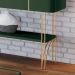 Aparador Decorativo Vivant com Pés em Aço MDP/MDF Verde Pistache/Castanho G26 - Hb Móveis
