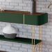 Aparador Decorativo Vivant com Pés em Aço MDP/MDF Verde Pistache/Castanho G26 - Hb Móveis