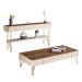 Aparador Vivant e Mesa de Centro Cadenza Off White/Castanho - HB Móveis