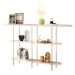 Aparador de Sala com Prateleiras Pé Metal Infinity Off White - HB Móveis