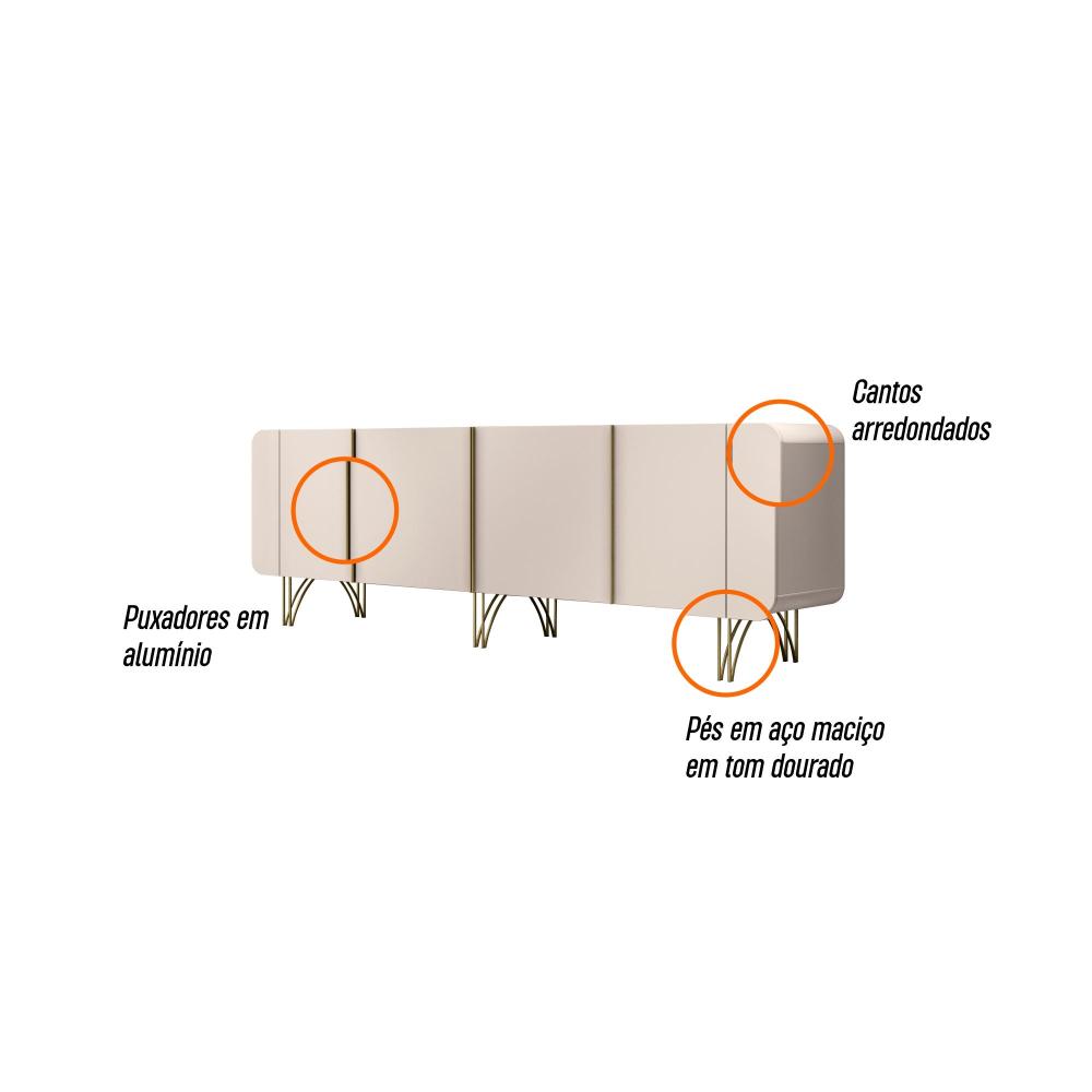 Balcão Buffet Saluti 4 Portas Off White - HB Móveis