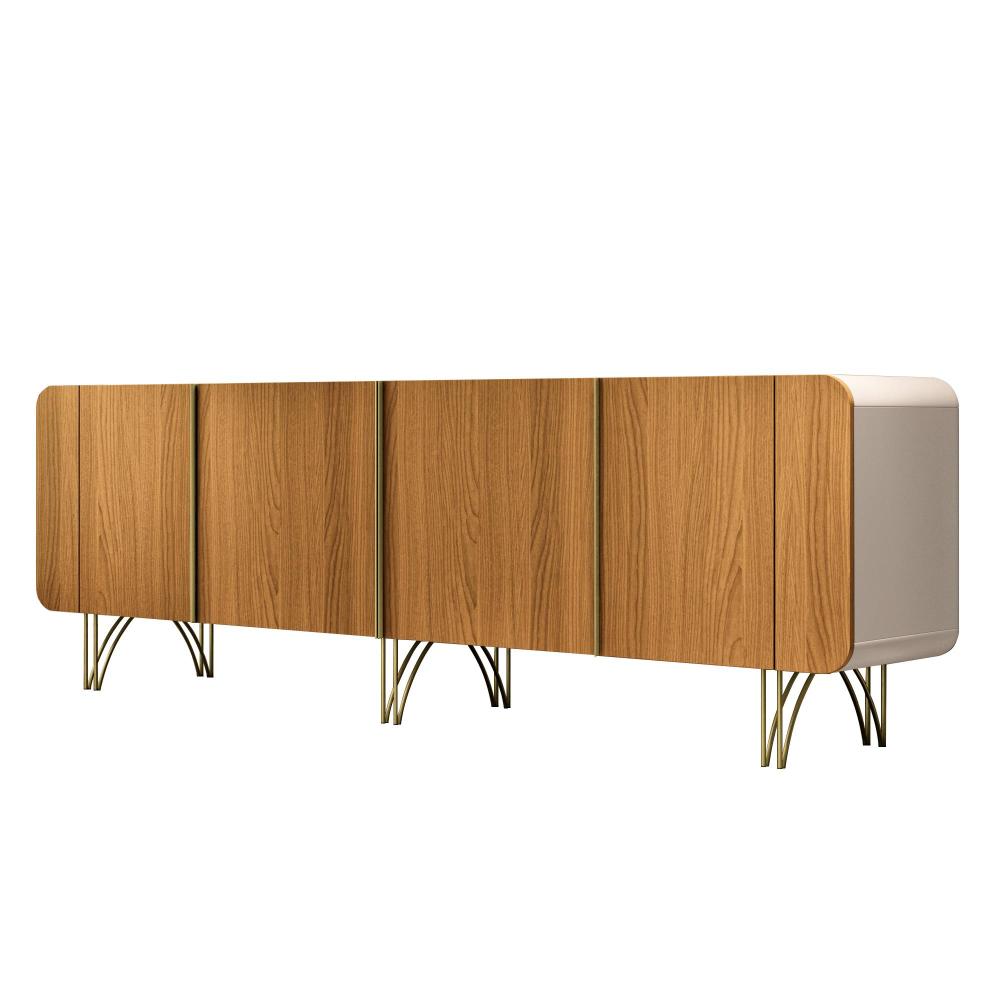 Balcão Buffet Saluti 4 Portas Off White/Cinamomo - HB Móveis