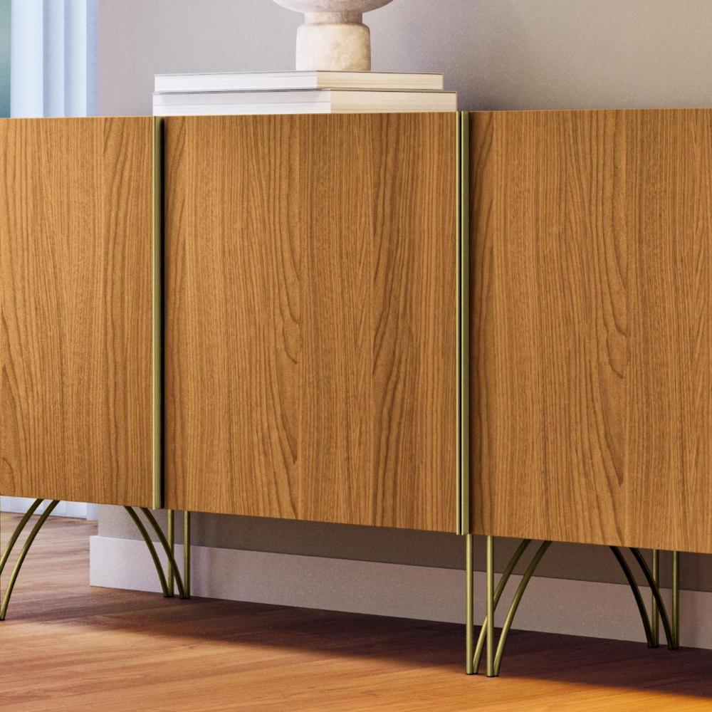 Balcão Buffet Saluti 4 Portas Off White/Cinamomo - HB Móveis