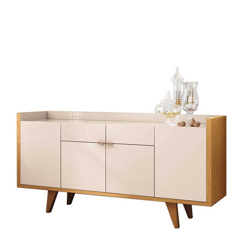 Buffet Aparador Melodia com 2 Portas e 2 Gavetas Cinamomo/Off White - HB Móveis