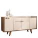 Buffet Aparador Melodia com 2 Portas e 2 Gavetas Off White/Castanho - HB Móveis