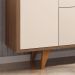 Buffet Aparador Melodia com 2 Portas e 2 Gavetas Off White/Castanho - HB Móveis