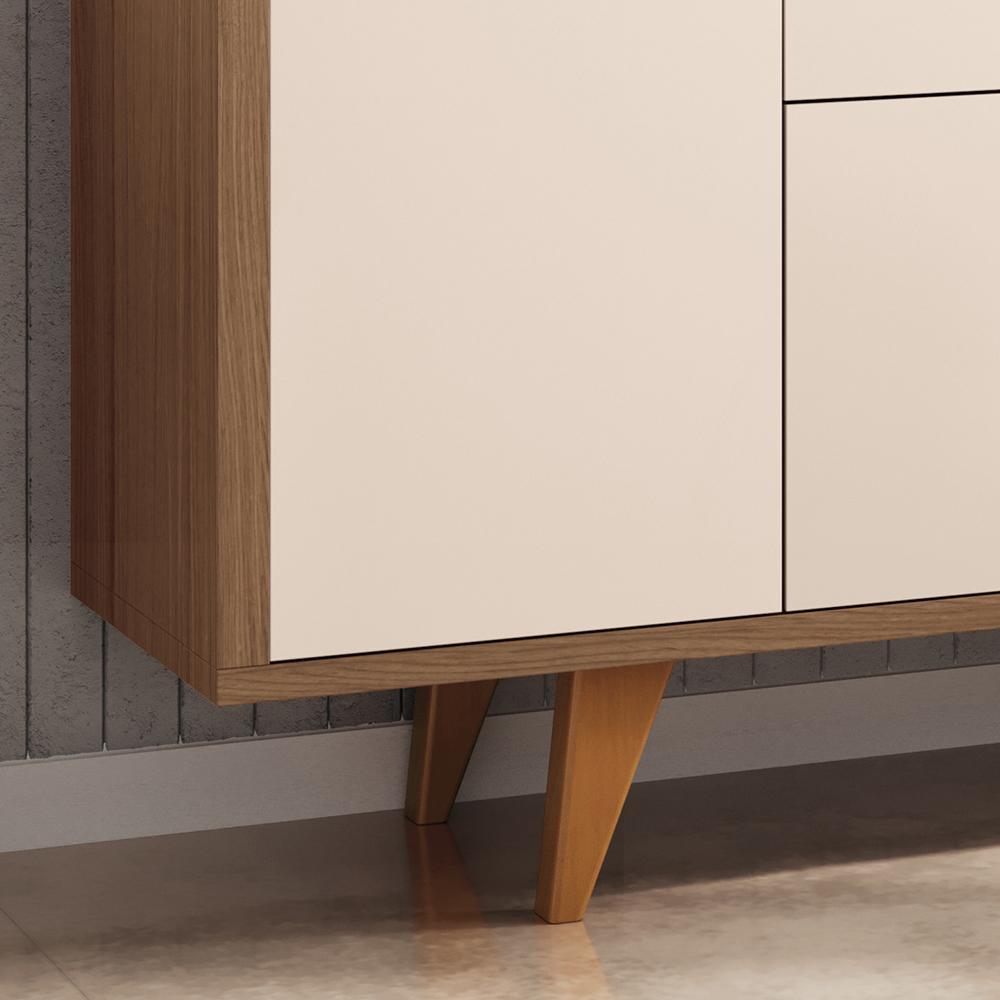 Buffet Aparador Melodia com 2 Portas e 2 Gavetas Off White/Castanho - HB Móveis