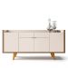 Buffet Aparador Melodia com 2 Portas e 2 Gavetas Off White/Castanho - HB Móveis
