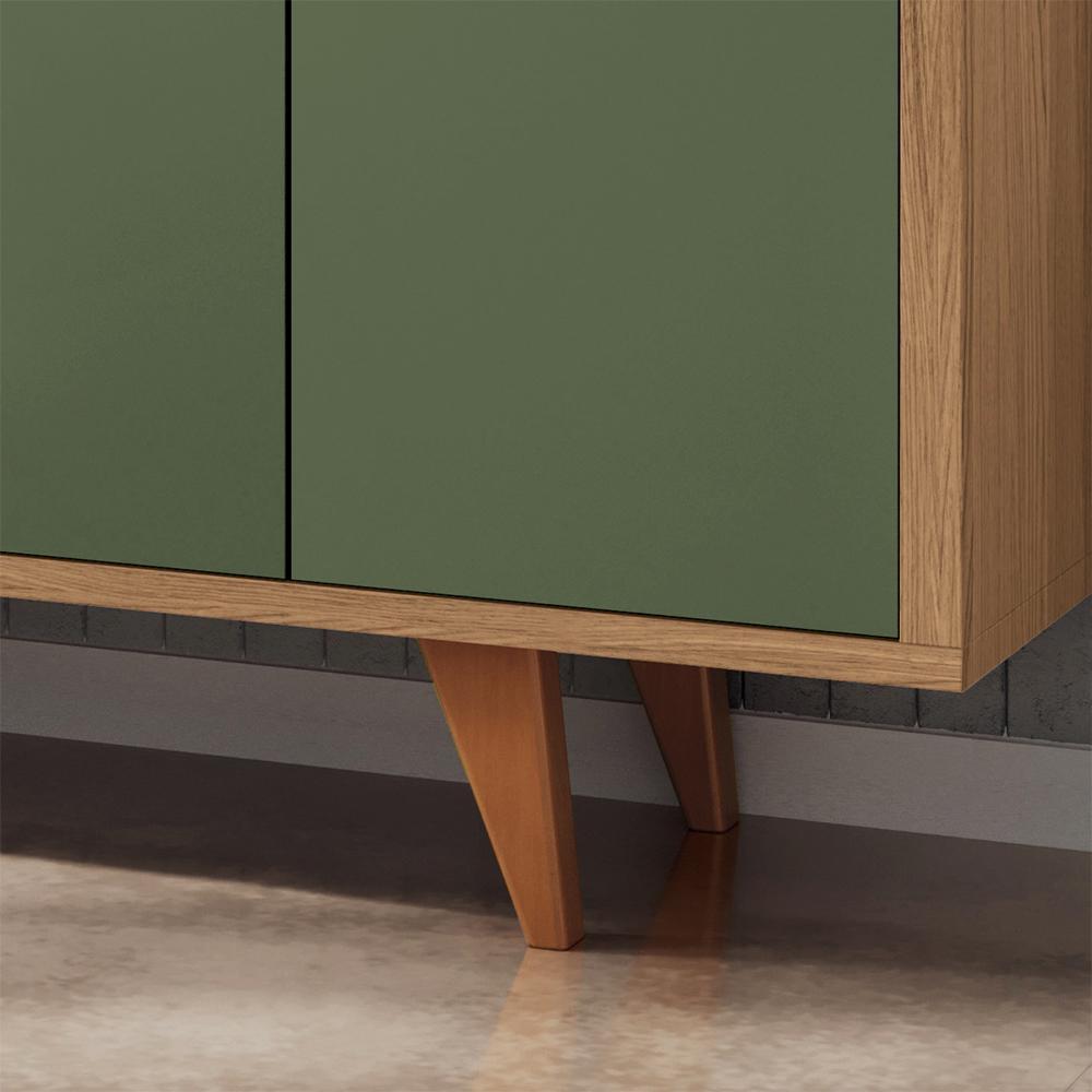 Buffet Aparador Melodia com 2 Portas e 2 Gavetas Verde Pistache/Freijó - HB Móveis