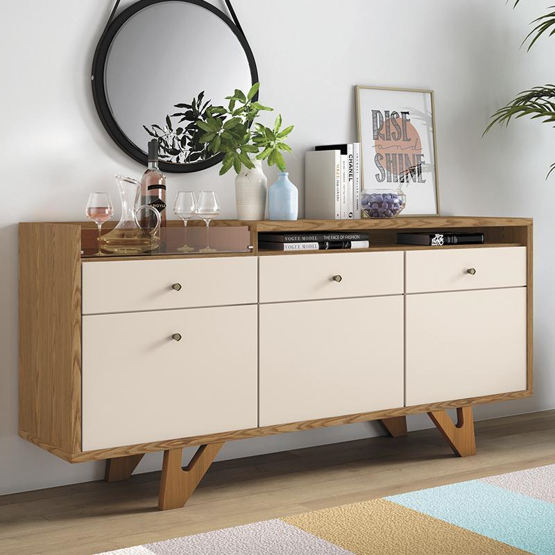 Buffet Aparador Sollare com 2 Portas e 2 Gavetas Carvalho Intense/Off White - HB Móveis