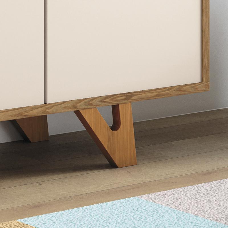 Buffet Aparador Sollare com 2 Portas e 2 Gavetas Carvalho Intense/Off White - HB Móveis