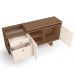 Buffet Aparador Sollare com 2 Portas e 2 Gavetas Castanho/Off White - HB Móveis