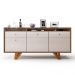 Buffet Aparador Sollare com 2 Portas e 2 Gavetas Castanho/Off White - HB Móveis