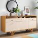 Buffet Aparador Sollare com 2 Portas e 2 Gavetas Cinamomo/Off White - HB Móveis 