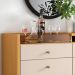 Buffet Aparador Sollare com 2 Portas e 2 Gavetas Cinamomo/Off White - HB Móveis 