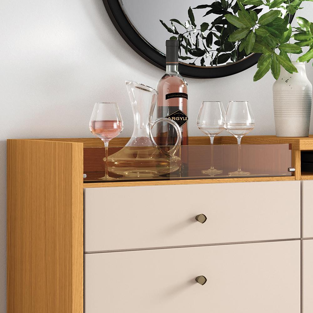 Buffet Aparador Sollare com 2 Portas e 2 Gavetas Cinamomo/Off White - HB Móveis 