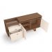 Buffet Aparador Sollare com Bandeja Lateral Pés em Madeira MDP/MDF Castanho/Off White G26 - HB Móveis